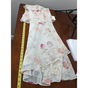 New Day Tiered Dress XL White Floral Lined